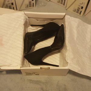 Aldo Stessy-91 Women's Size 7.5 Black Suede/Patent Stiletto Pumps